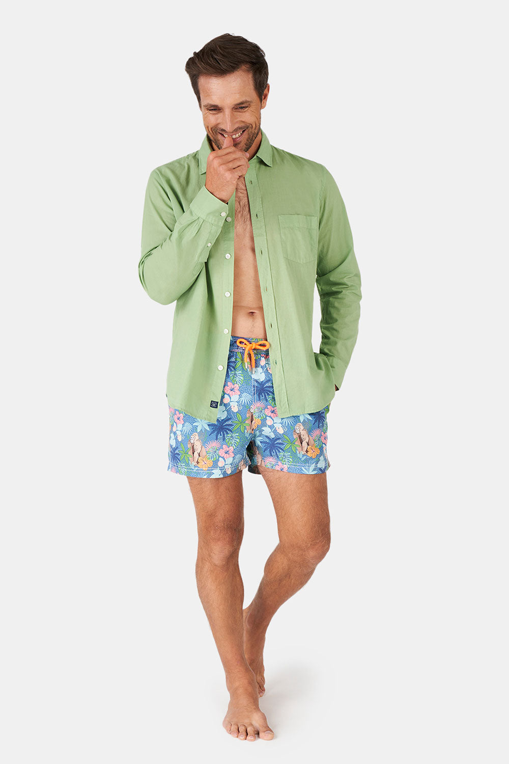 Long Sleeve Shirt Green Cotton Sail