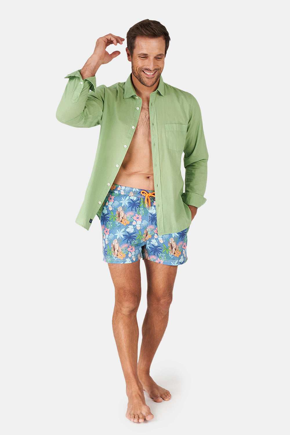 Long Sleeve Shirt Green Cotton Sail