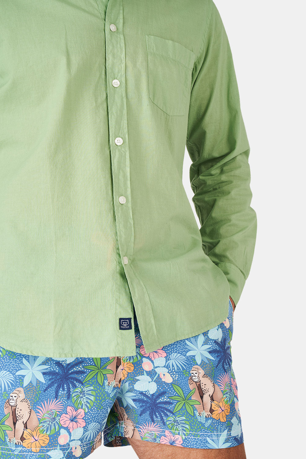 Long Sleeve Shirt Green Cotton Sail