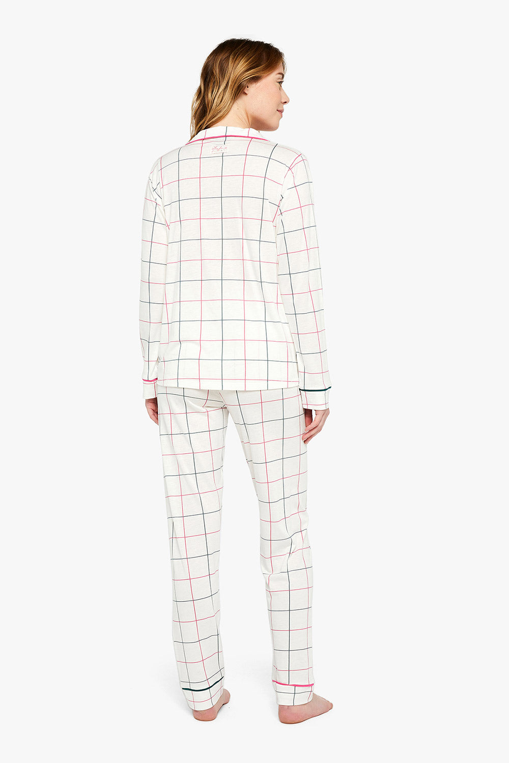 Lilac Checked Buttoned Pajamas