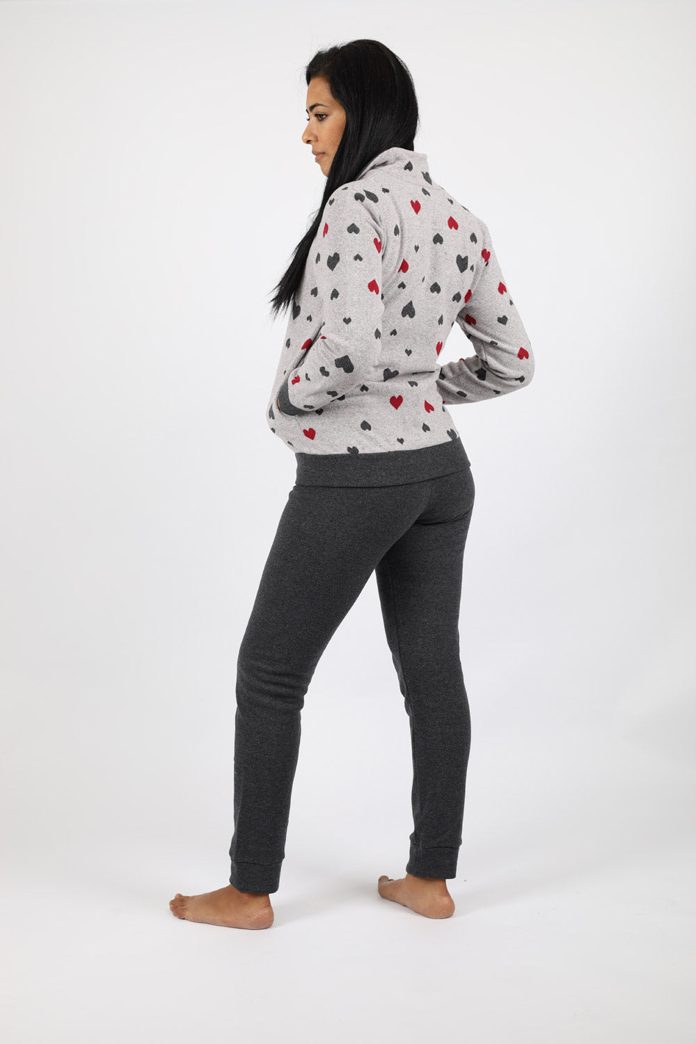 Heart Print Punto Milano Lounge Pajama