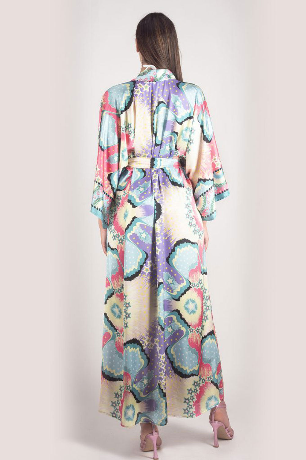 LONG CIRCUS PRINT KIMONO