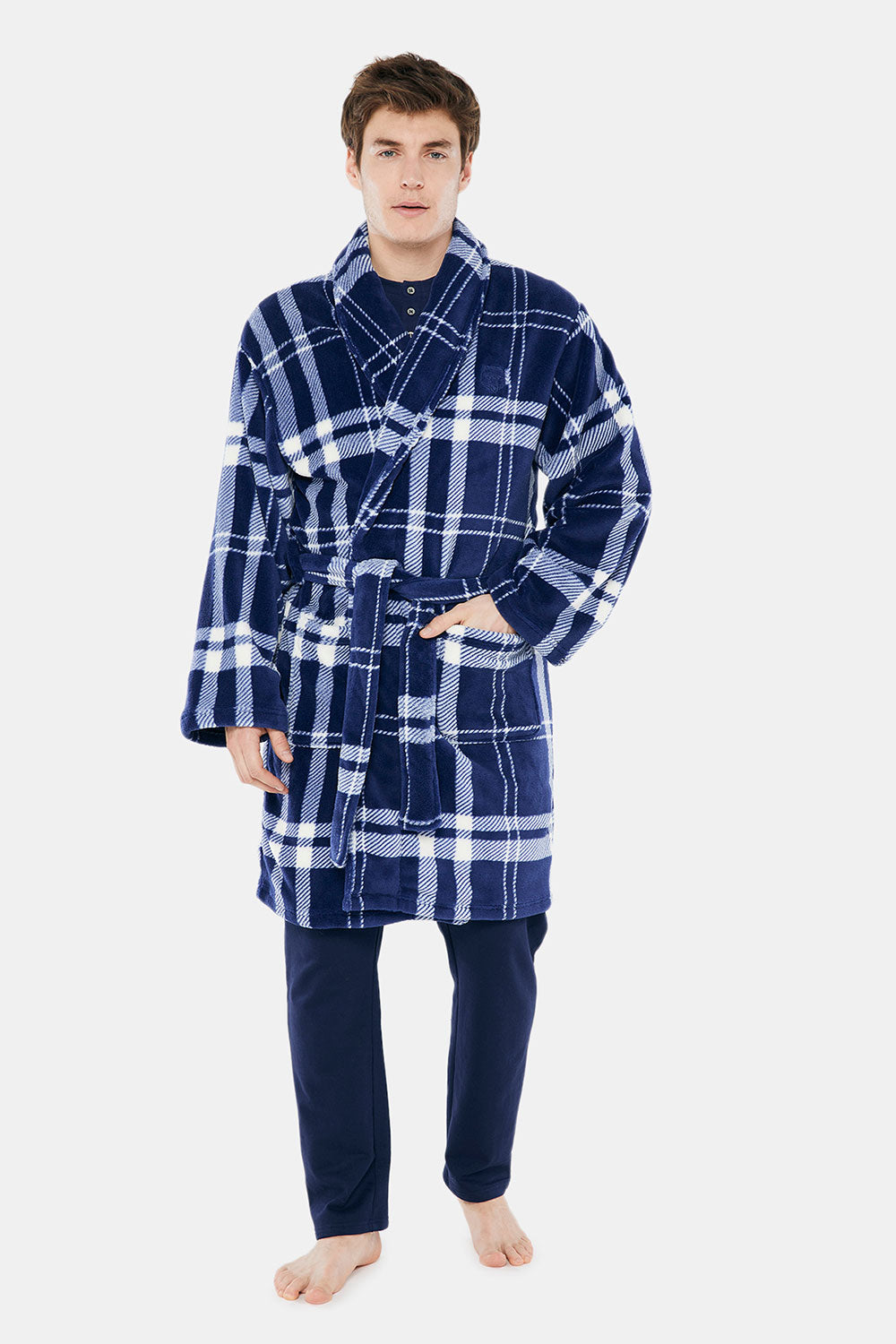 BIG PLAID FLEECE ROBE
