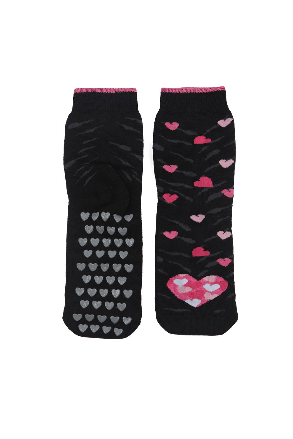 Zebra and Hearts Anti-Slip Home Socks