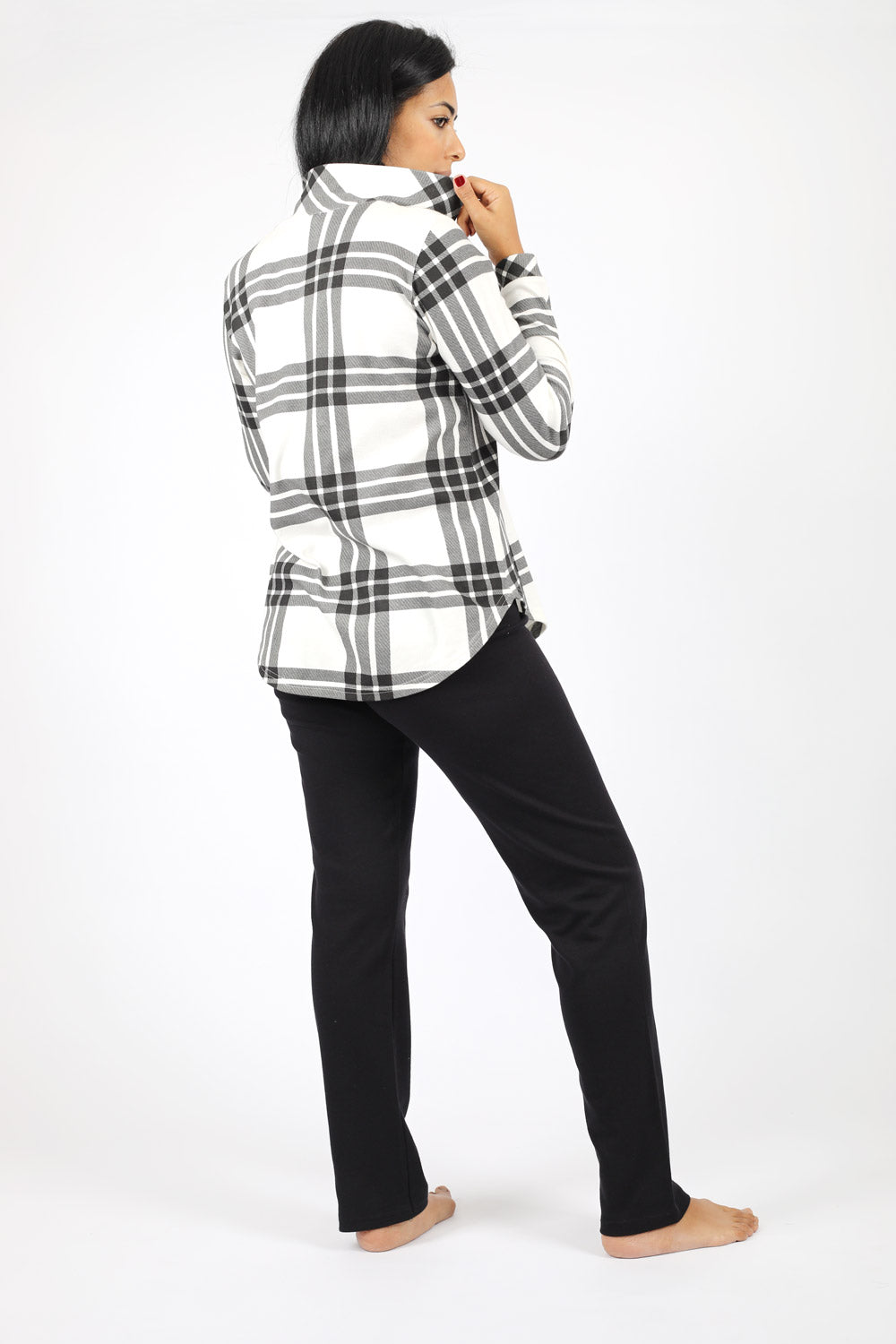 Plaid White & Black Pajama Set