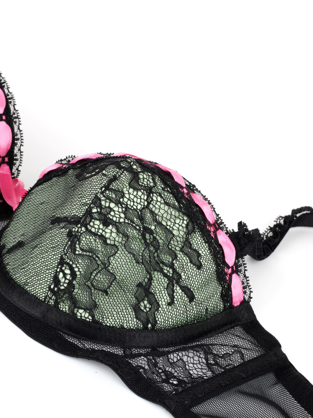 GREEN AND BLACK LACE SET