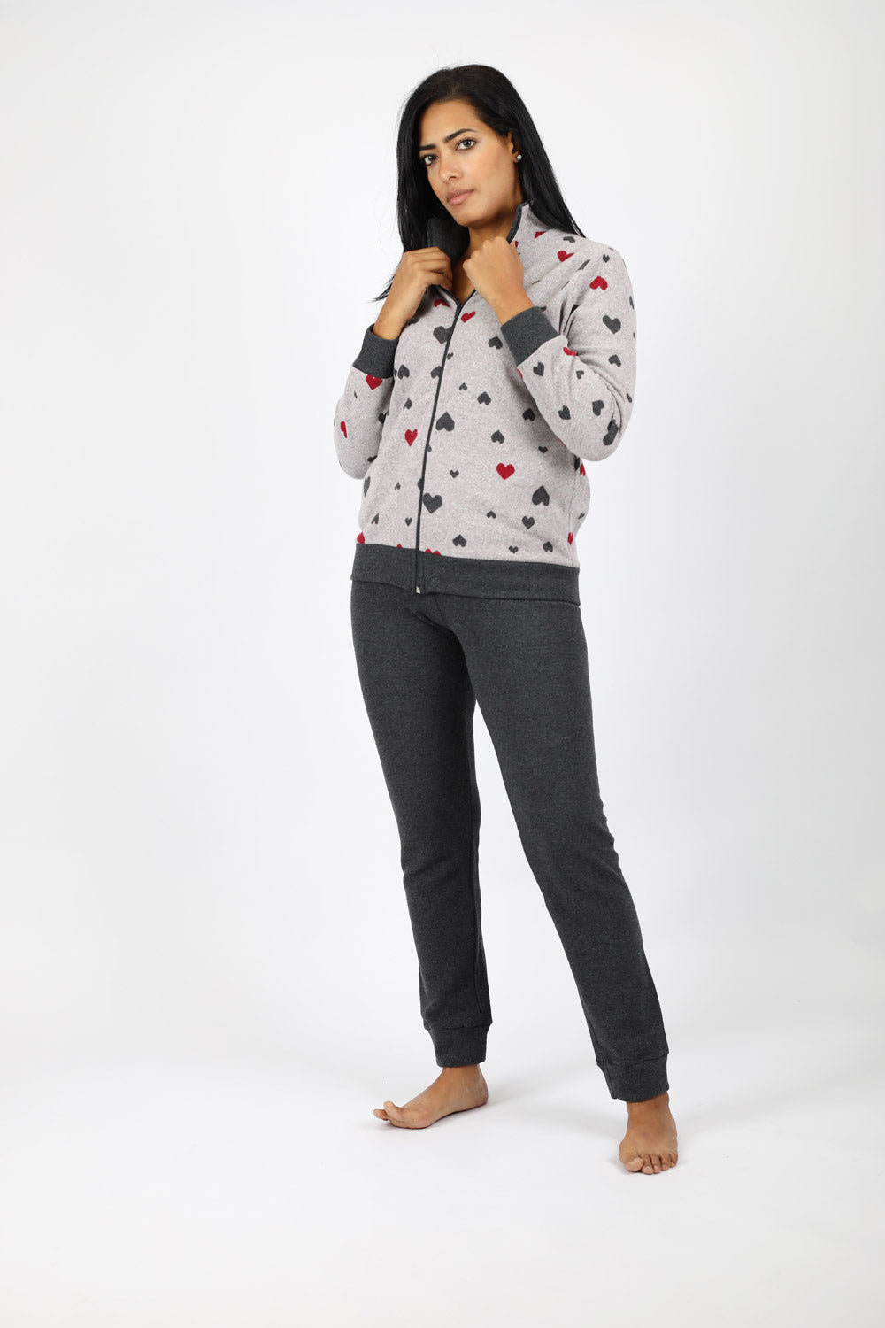 Heart Print Punto Milano Lounge Pajama