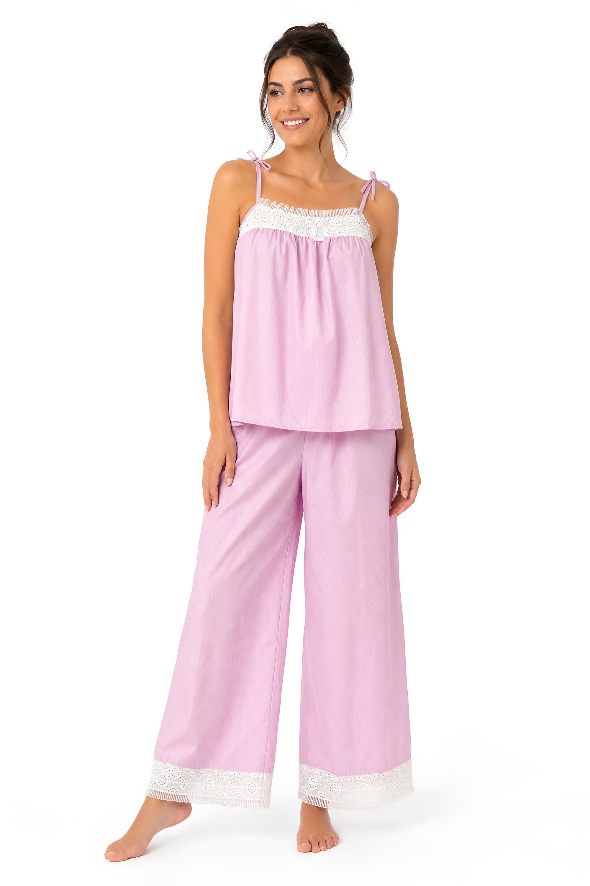 Pink Cotton Cropped Pajama